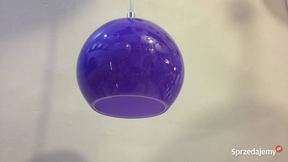 Lampa wisząca KULKA SZKŁO FIOLETOWE do pokoju Warszawa