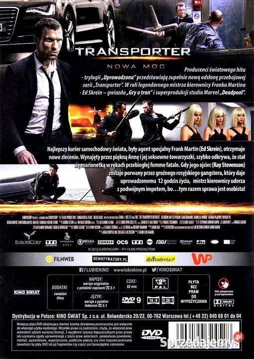 TRANSPORTER 123NOWA MOC 4 DVD sprzedam