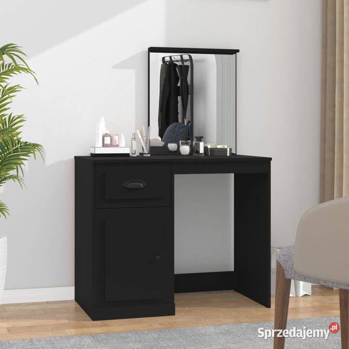 Toaletka z lustrem czarna 90x50x1325 WM816761 Warszawa