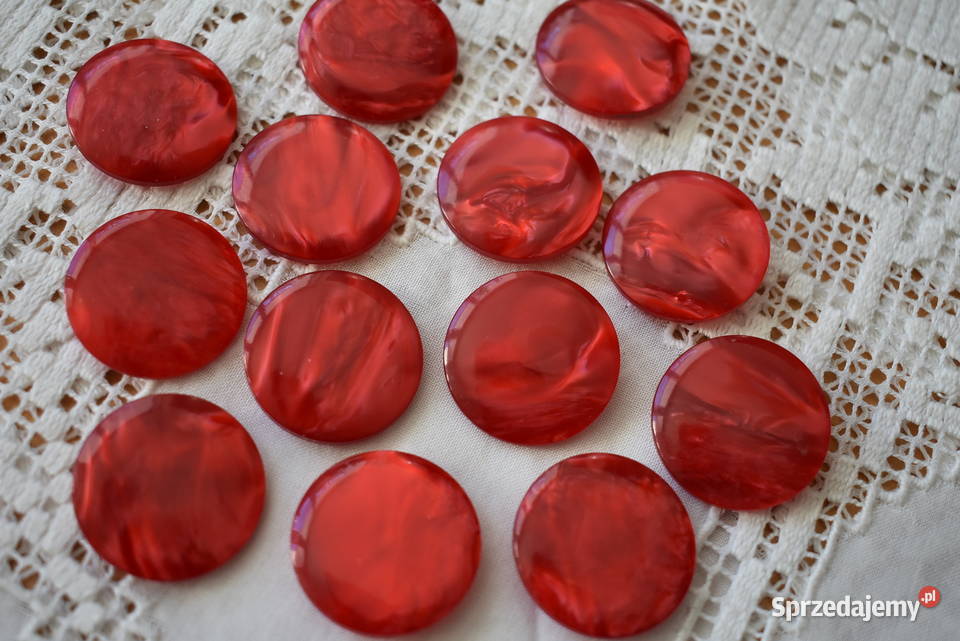 Guziki ubraniowe czerwony Warszawa