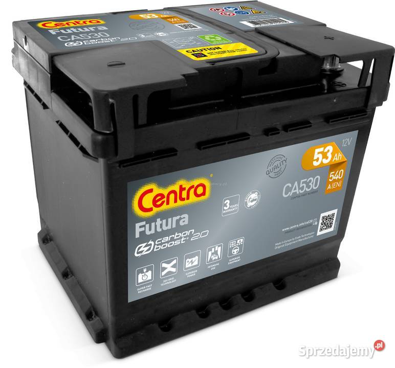 Akumulator Centra FUTURA 53Ah 540A EN PRAWY PLUS Układ elektryczny Części samochodowe Siedlce sprzedam