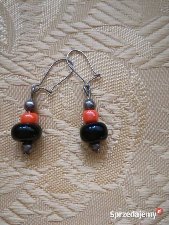 Wiszące kolczyki z koralików łódzkie Łódź
