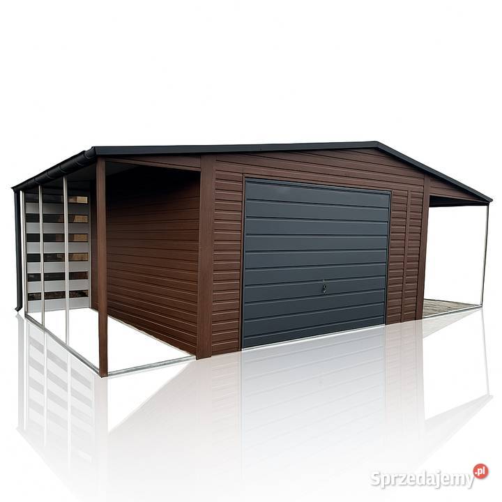 Garaż Blaszany drewnopodobny z wnęką 55x5m 15x5m Opole