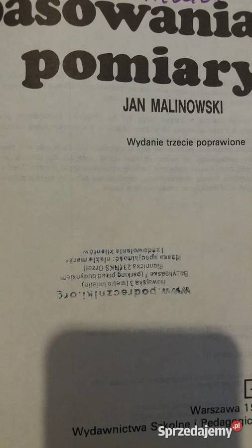 Pasowanie i pomiary książka maszynoznawstwo Antykwariat