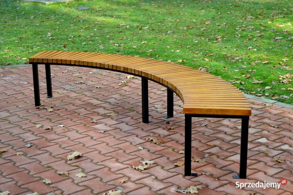 Ławka półokrągła miejska stalowa bez oparcia Kraków