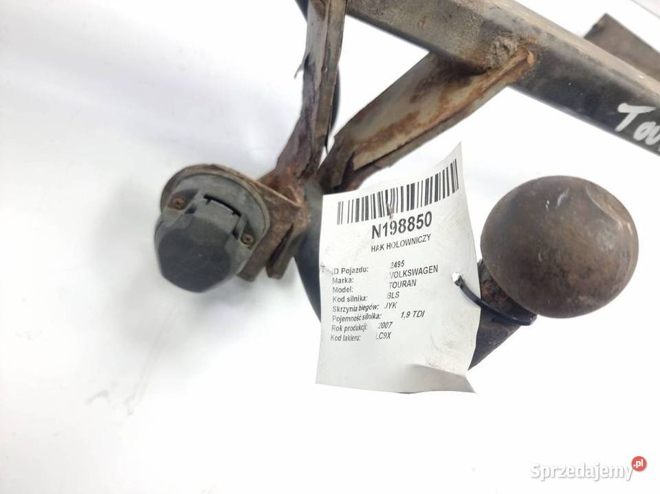 HAK HOLOWNICZY VOLKSWAGEN TOURAN A50X 031611 kujawsko-pomorskie Lipno sprzedam