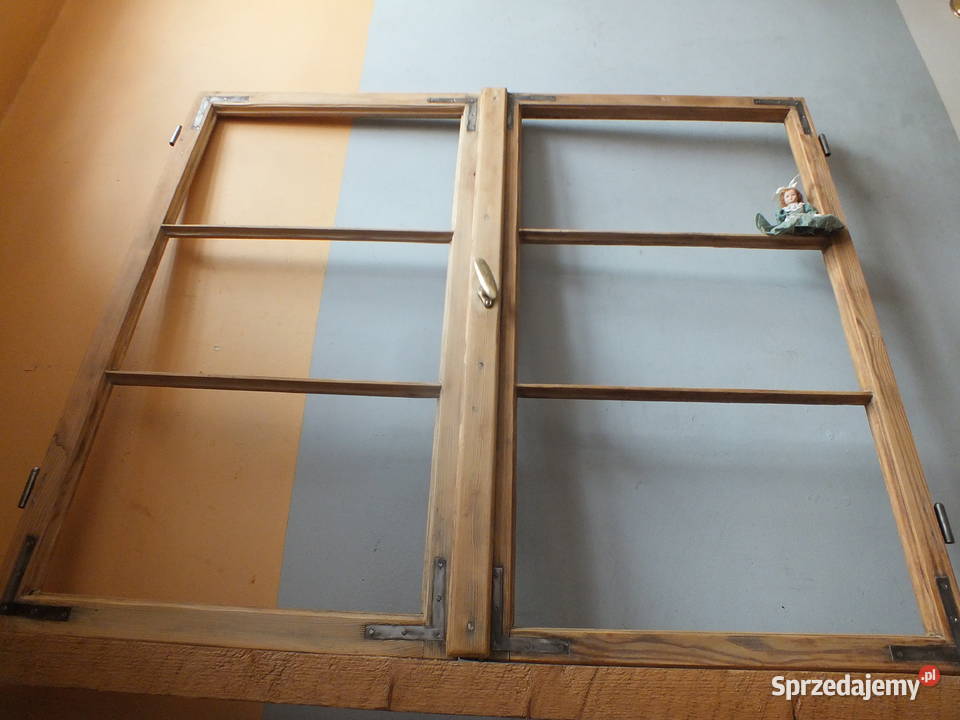 Stare okna drewnianeokoło 1940 piękne komplet Bielawa