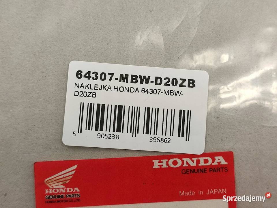 NAKLEJKA BOCZEK PR DOLNY HONDA CBR600F HURRICANE osobowe
