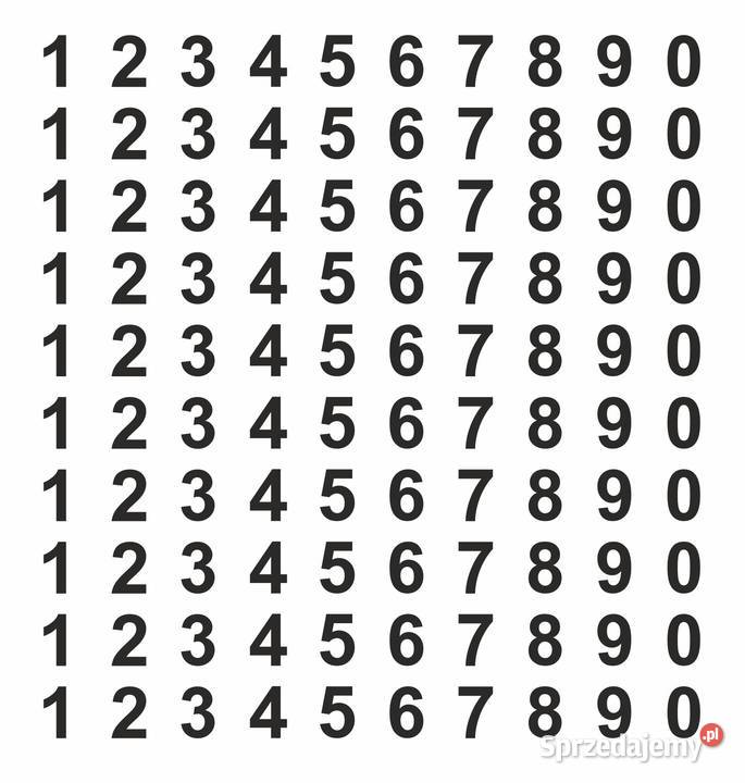 Naklejki cyfry 09 czarne na białym 100 20 mm Kamionna
