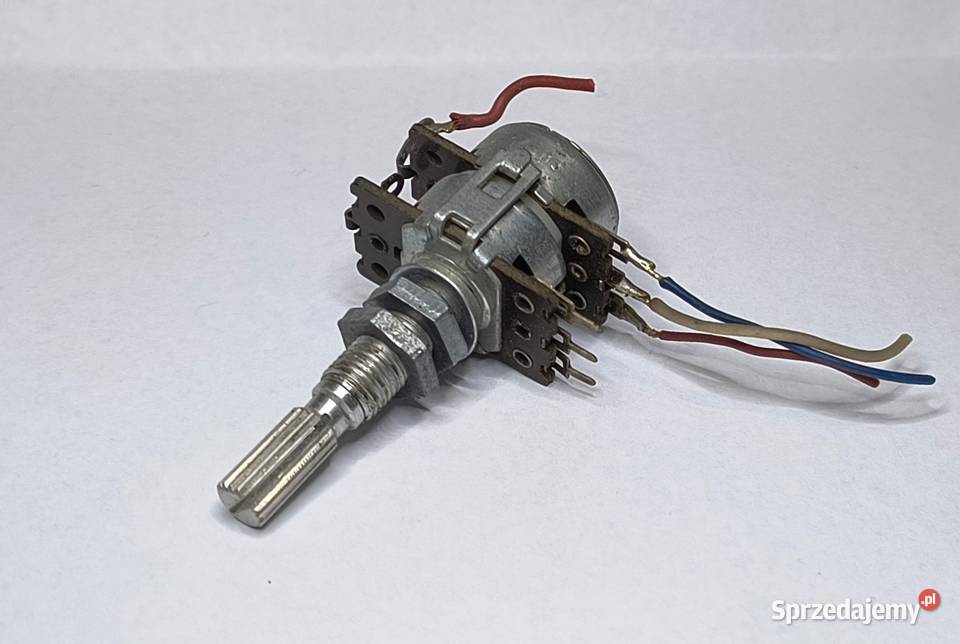 Potencjometr 2x47kB z odczepem oś 32mm Unitra Gdańsk