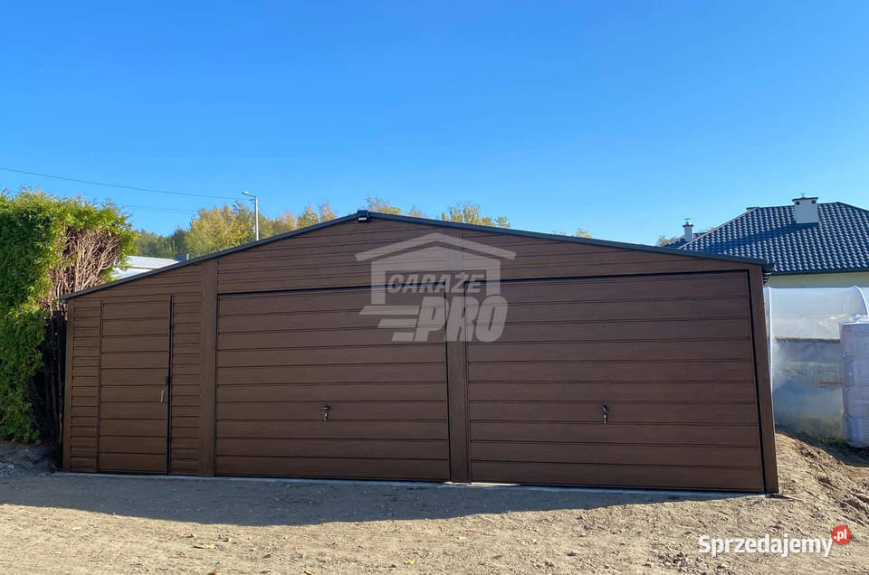 Garaż blaszany 8x6m 2x Brama drzwi 2x okno dach Toruń