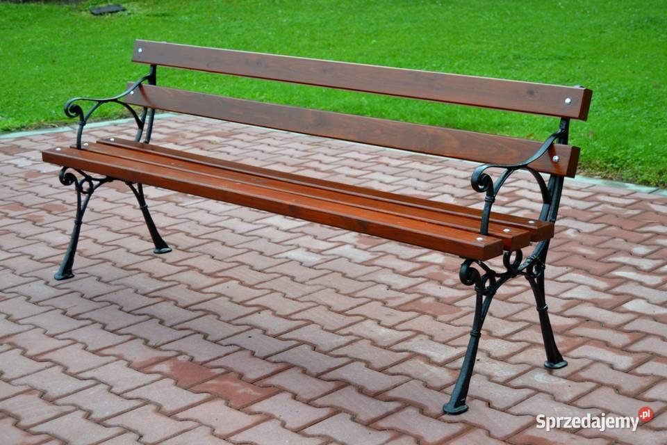 Ławka parkowa z oparciem żeliwna ogrodowa ADA Wałbrzych