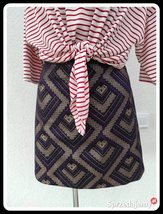 OASIS spódnica fioletowo złota z podszewką 42 XL Spódnice i sukienki Płock