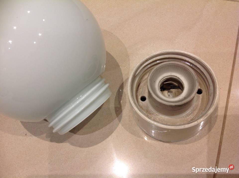 Lampa Sufitowa Biały Klosz z Oprawą Ceramiczną Nowa Sól