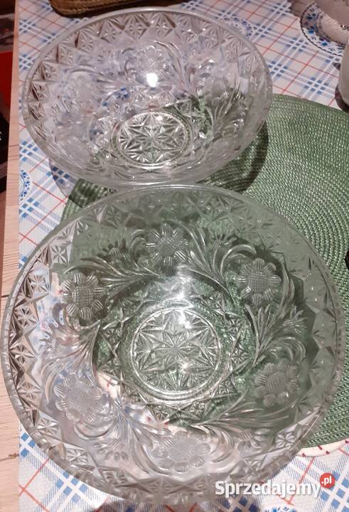 Kryształowe salaterki piękny szlif komplet 2 Sosnowiec sprzedam