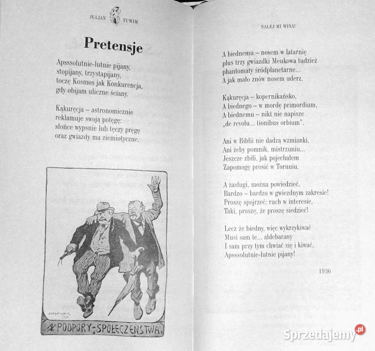 Nalej mi wina Julian Tuwim twarda z obwolutą sprzedam