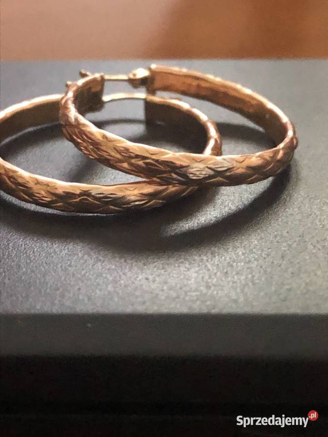 Złote kolczyki koła 585 złoto wielkopolskie Tarnowo Podgórne