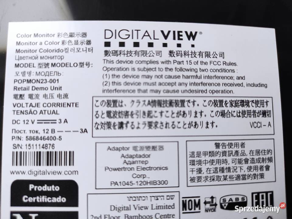 Monitor 23 cale DigitalView POPMON23001 Oświęcim