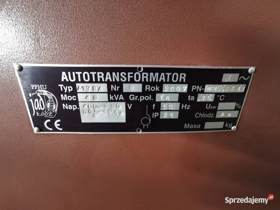 Autotransformator trójfazowy 400v220v 46kVA Krotoszyn