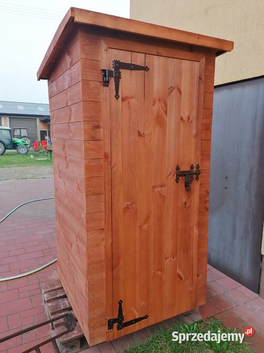 WC latryna sławojka wychodek z dwuspadowym Domki drewniane