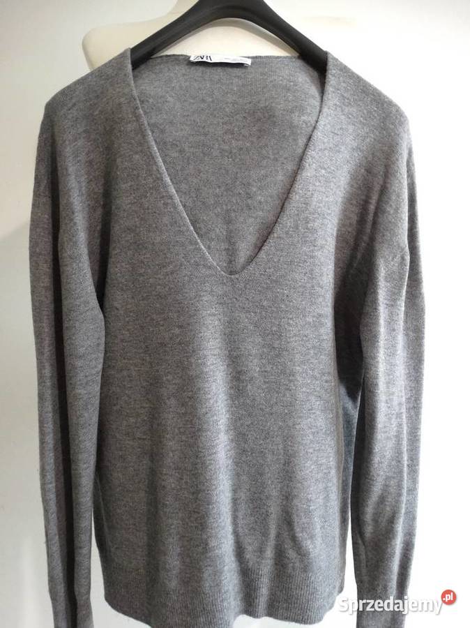 Sweter Wełniany 100 Wełna VNeck Pulower Miękki podlaskie Łomża