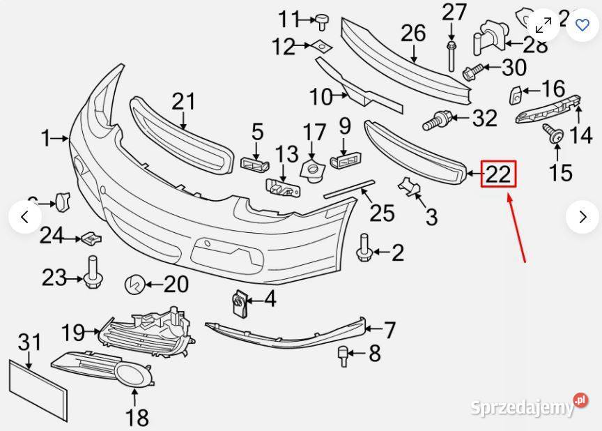 Grill osłona zderzak przód Cayman lift Bieliny