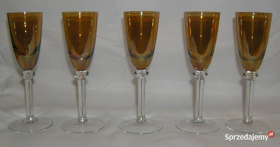 kieliszki do likieru vintage miodowo tęczoweDd