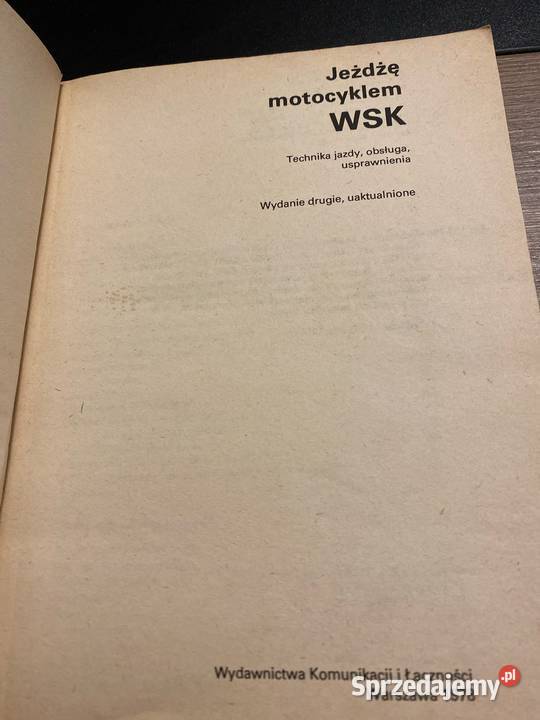 Jeżdżę motocyklem Wsk książka Części i akcesoria motocyklowe wielkopolskie Kępno