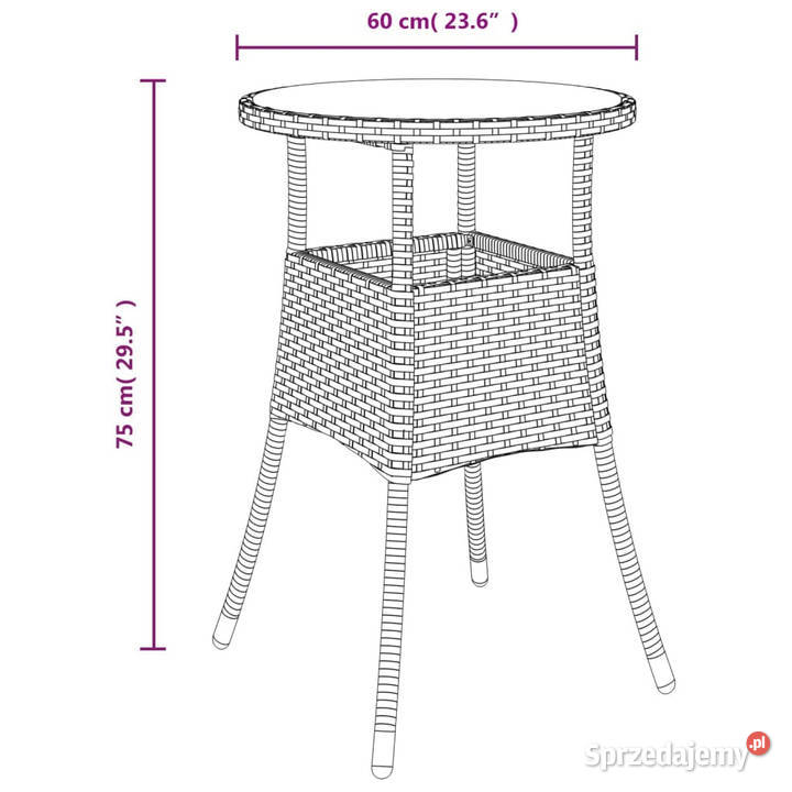 5cz zestaw ogrodowych mebli bistro z poduszkami