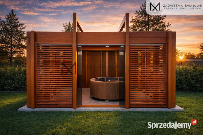 Altana do jacuzzi szkło i drewno producent Gniezno