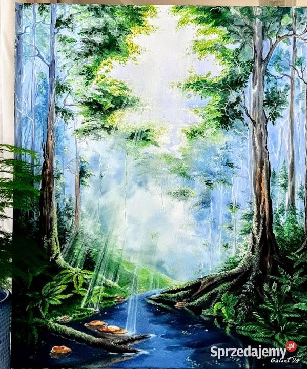 Obraz ręcznie malowany Łódź