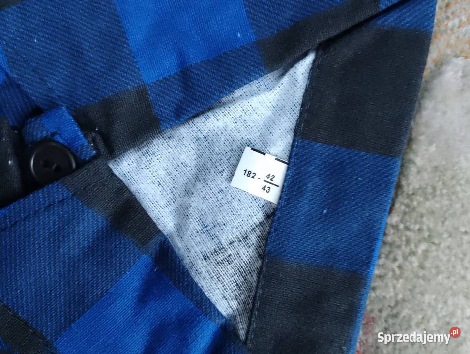 Niebieska koszula flanelowa w kratę Wrocław