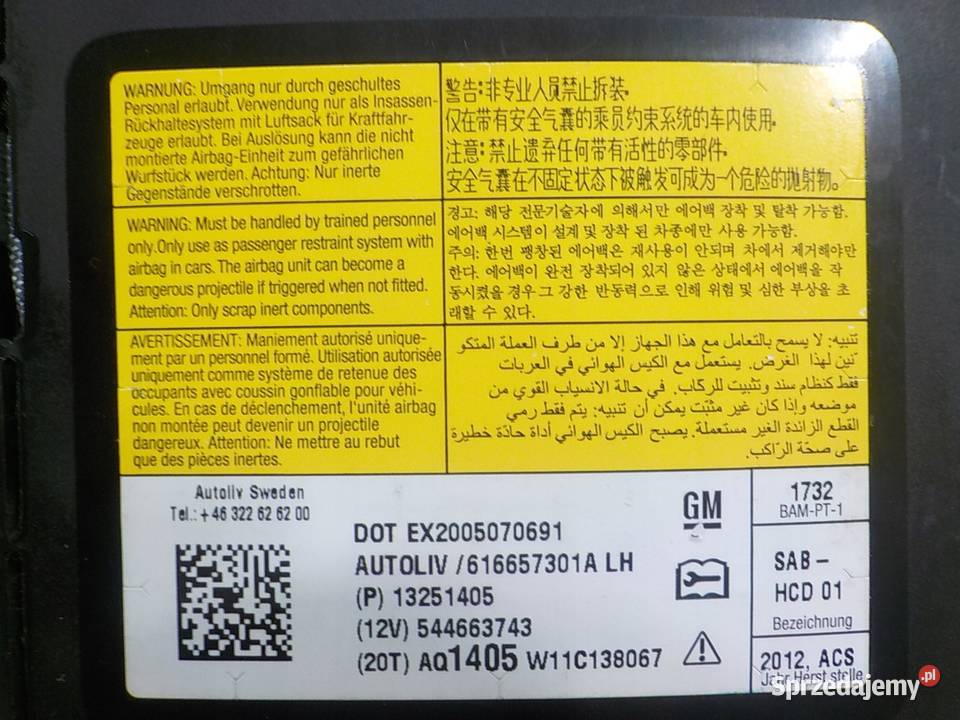 CHEVROLET ORLANDO 18 B 13r 5D AIRBAG poduszka Suków sprzedam