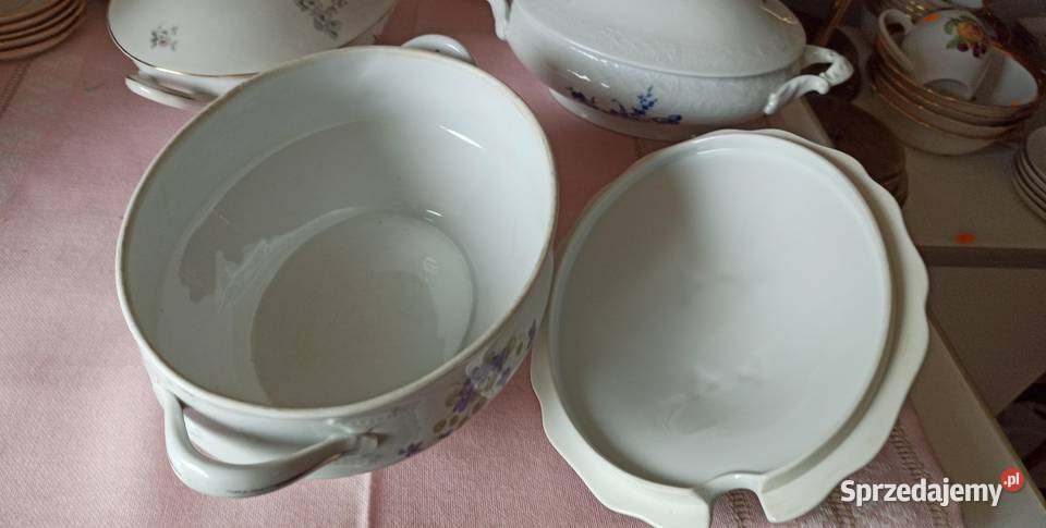 Olbrzymia Waza Fiołki Bohemia Feston Made in Gdańsk