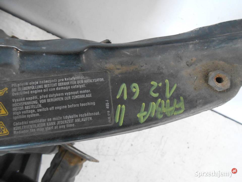 PAS PRZEDNI BELKA CHŁODNICE SKODA FABIA II 12 6V Wentylatory chłodnic klimatyzacji