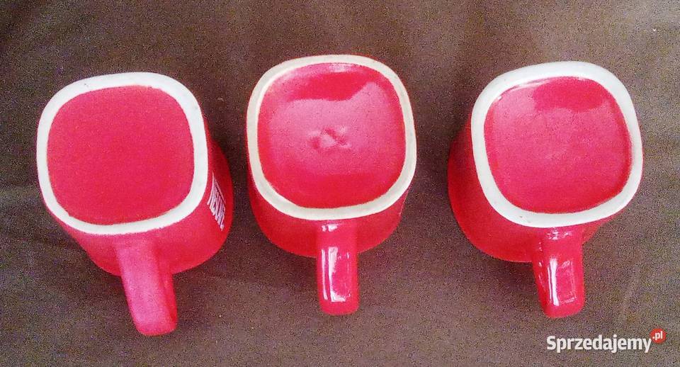 Kubki porcelanowe Nescafe 5 3 czerwony Legionowo sprzedam
