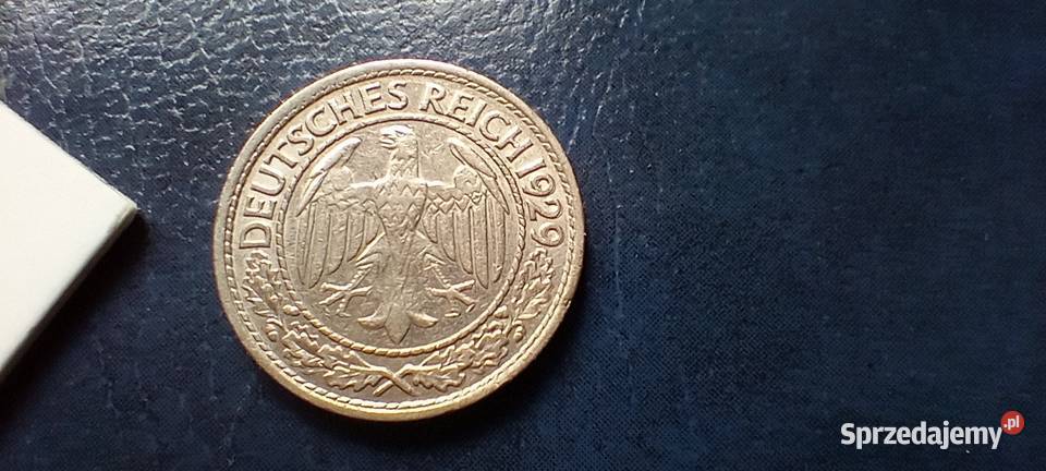 Stare monety 50 fenig 1929 A Niemcy podkarpackie Lesko