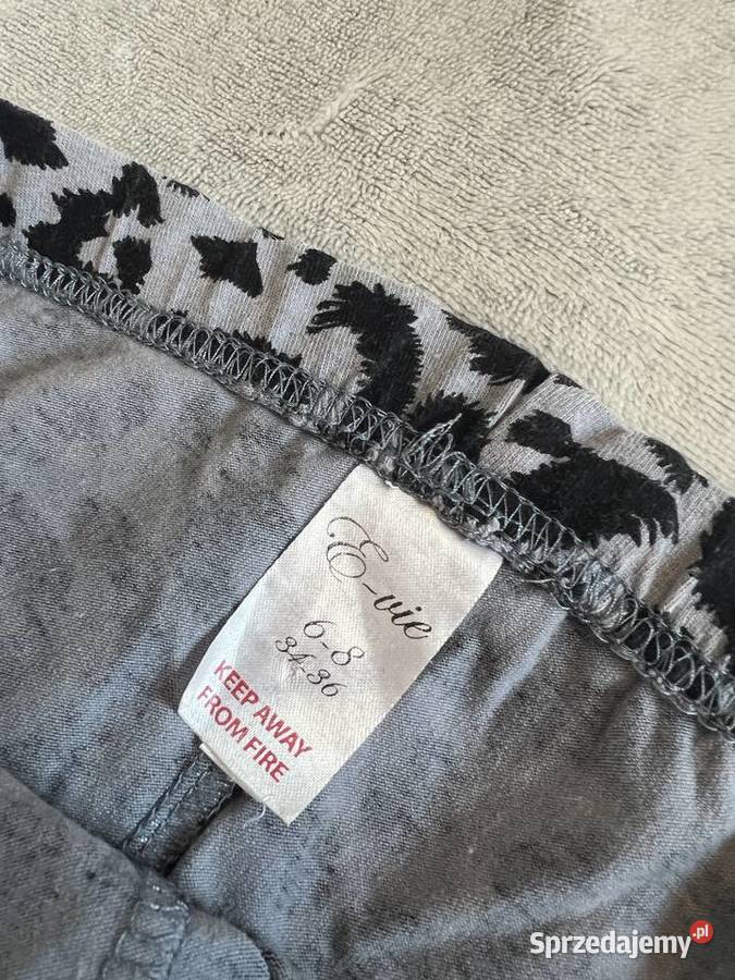 Legginsy getry spodnie w panterkę szary/srebrny Jasło