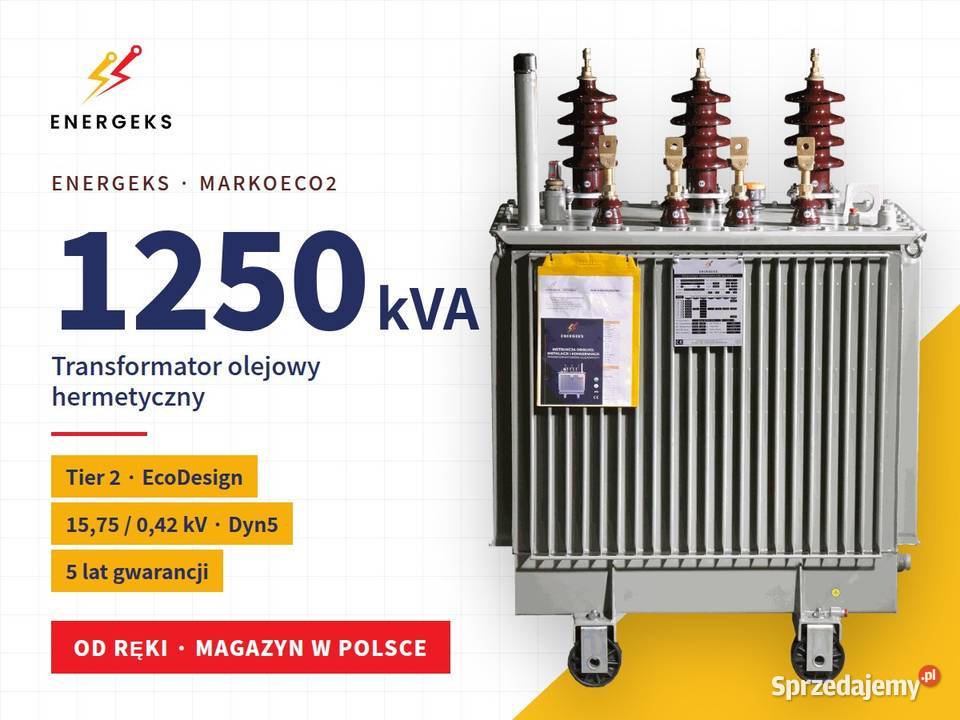 Nowy transformator 1250 kVA 1575 kV420 V ręki