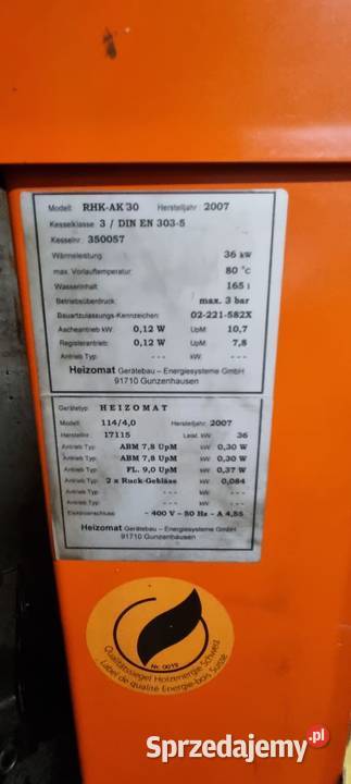 Piec Heizomat RHKAK 30 trociny zrębka pellet 36 Zielona Góra