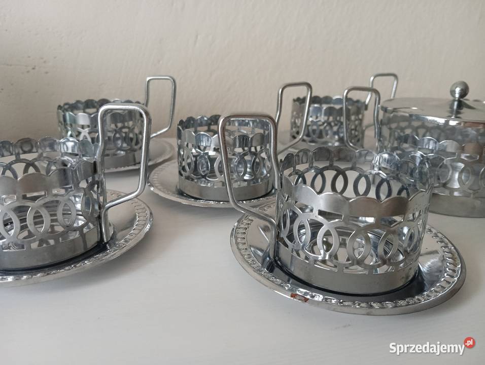 Komplet do herbaty chromowany mazowieckie Warszawa