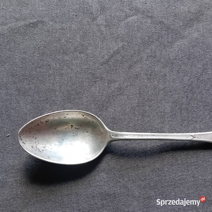 Zabytkowa platerowana łyżeczka punca nieczytelna Koźminek