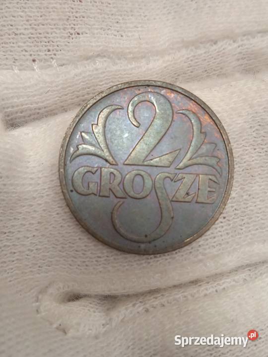 2 RP 2 grosze 1937 kolor BN Łochów