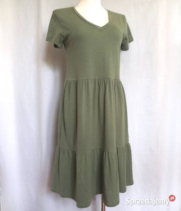Sukienka zielona Dzianina r 3840 Bawełna NOWA