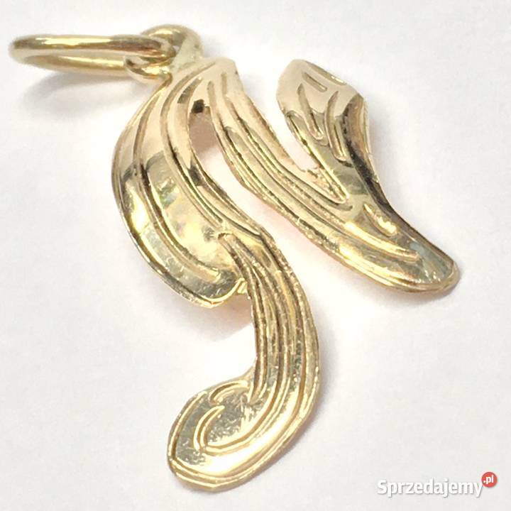 Złota ZAWIESZKA 585 14K Wisiorek Litera N ART Warszawa