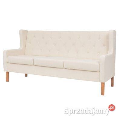 vidaXL Sofa 3osobowa materiałowa kremowa245451 Warszawa