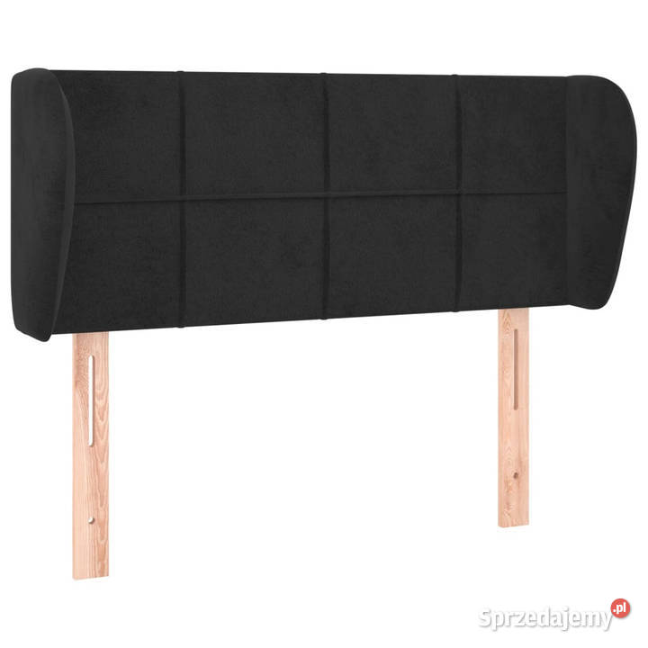 Zagłówek uszak czarny 83x23x7888 aksamitny