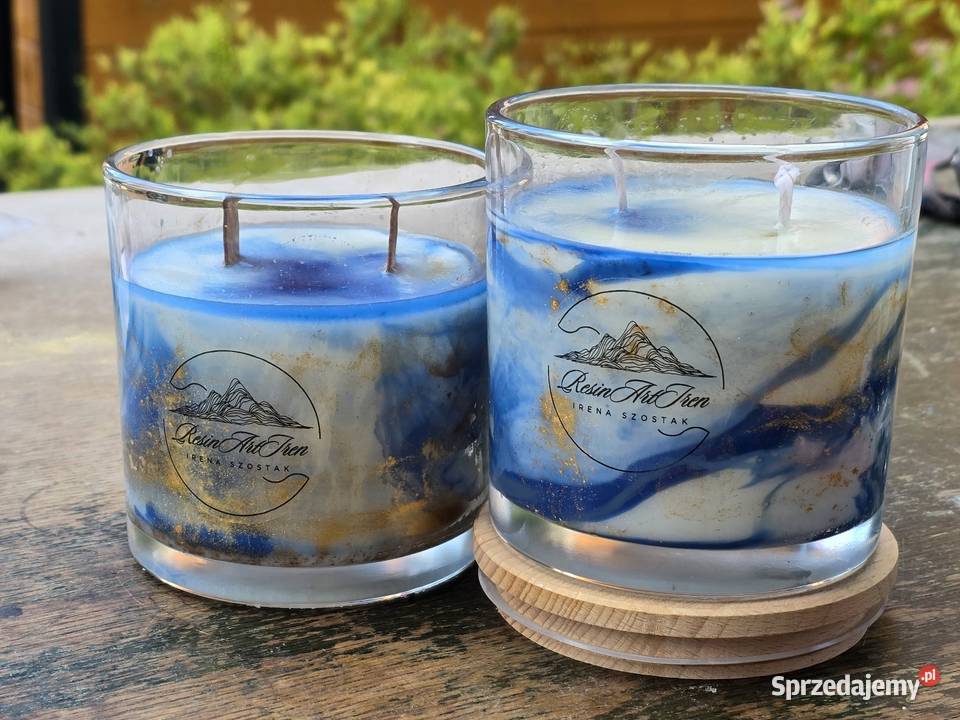 Świece Marmurkowe Sojowe 05 złoto błekity Rzeszów