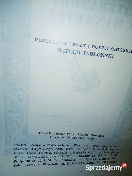 Z dziejów literatury chińskiej Jabłoński mazowieckie Warszawa
