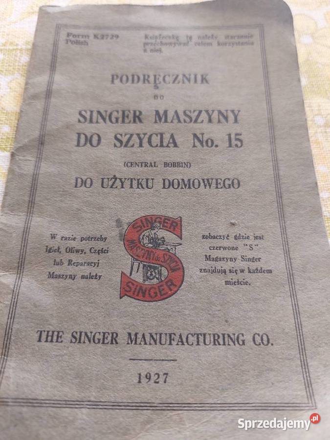 Maszyna do szycia Singer z 1927 r Pruszków